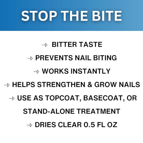 Onyx Professional"Stop The Bite" Nail Biting & Thumb Sucking Deterrent Nail Polish 0.5 Fl Oz - Stimulates Nail Growth & Used As Top Or Base Coat