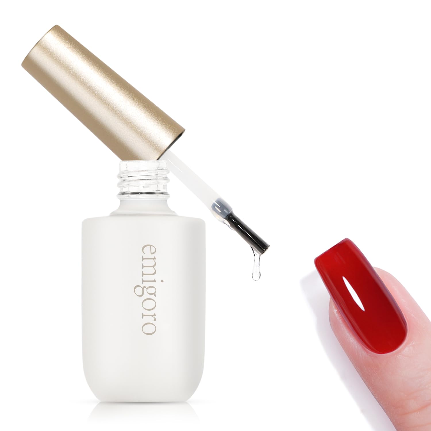 emigoro トップコート ジェル ぷっくり 最上級の艶 長持ち ノンワイプトップジェル 拭き取り不要 ジェルネイル トップコート 初心者&プロ用 15ml UV/LED対応